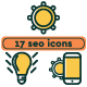 Seo Icon Line Set. Monochrome and Colorful Options