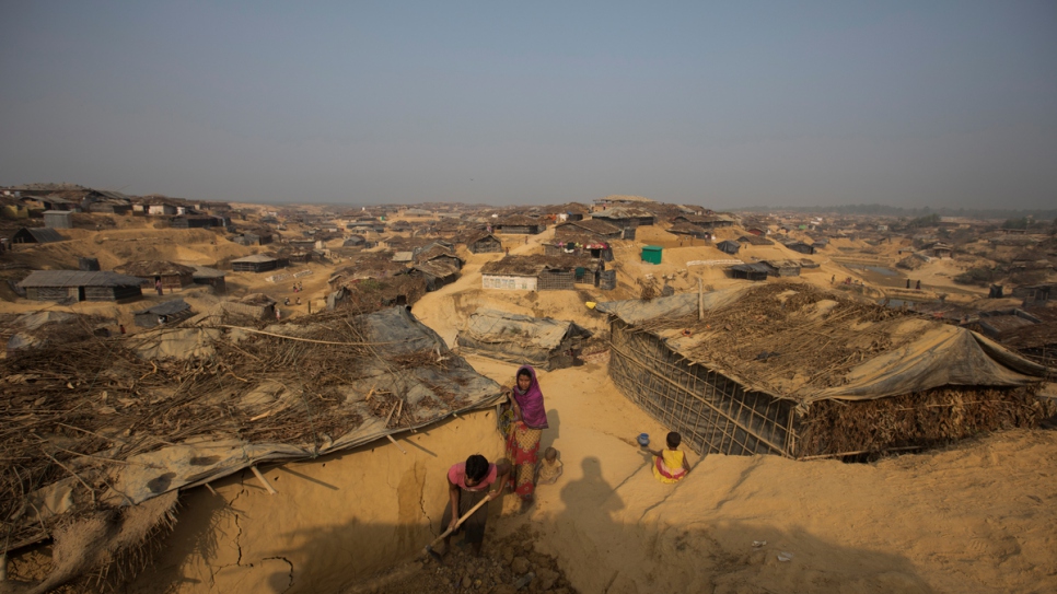 Newly arrived Rohingya families build new homes wherever they can in Cox's Bazar, Bangladesh, away from the overcrowded makeshift sites that have received tens of thousands since October 2016.