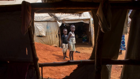 Uganda. Newly arrived refugee childen from South Sudan at Nyumanzi reception centre