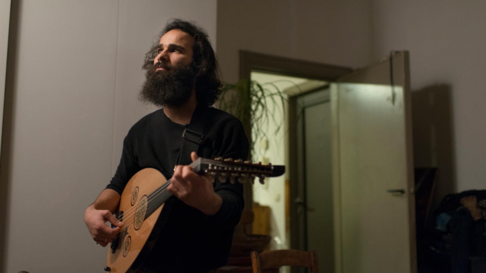 Far from his family, friends and culture, Hussein has found joy in music once more. 
