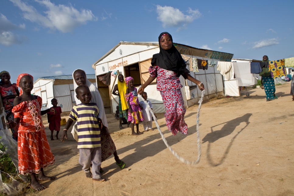 Nigeria. Internally displaced people in Bakassi camp, Maiduguri