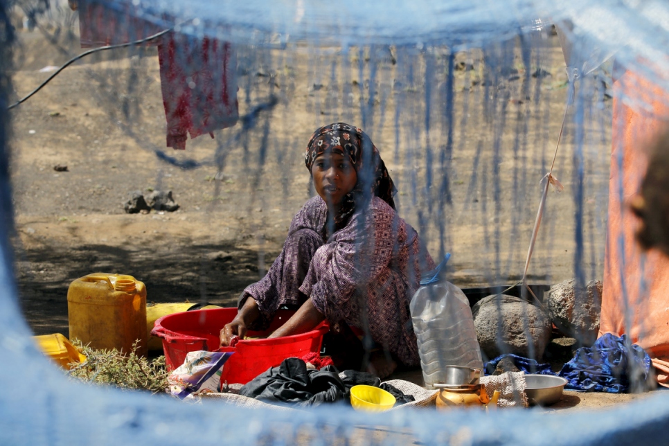 Yemen. Internally Displaced people in a camp in Amran