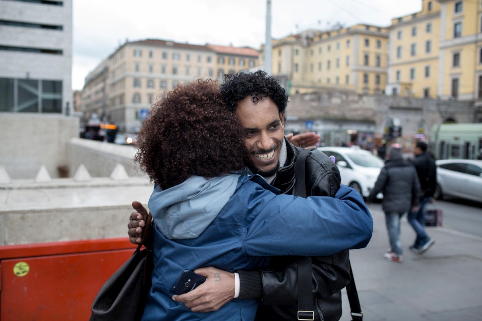 Rome, Italy - A refugee from Israel to Italy.
