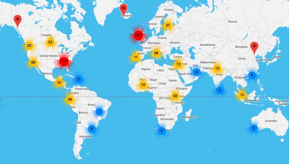 Screenshot of Withrefugees map