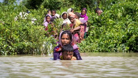 Bangladesh. Thousands of new Rohingya refugee arrivals cross the border