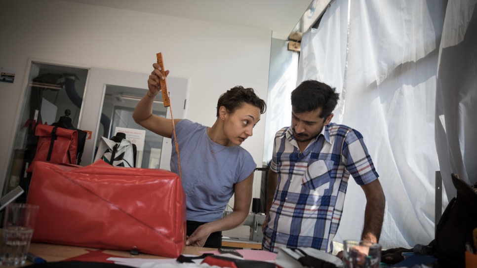 Abid (right) works with Mimycri co-founder Nora on new products. 