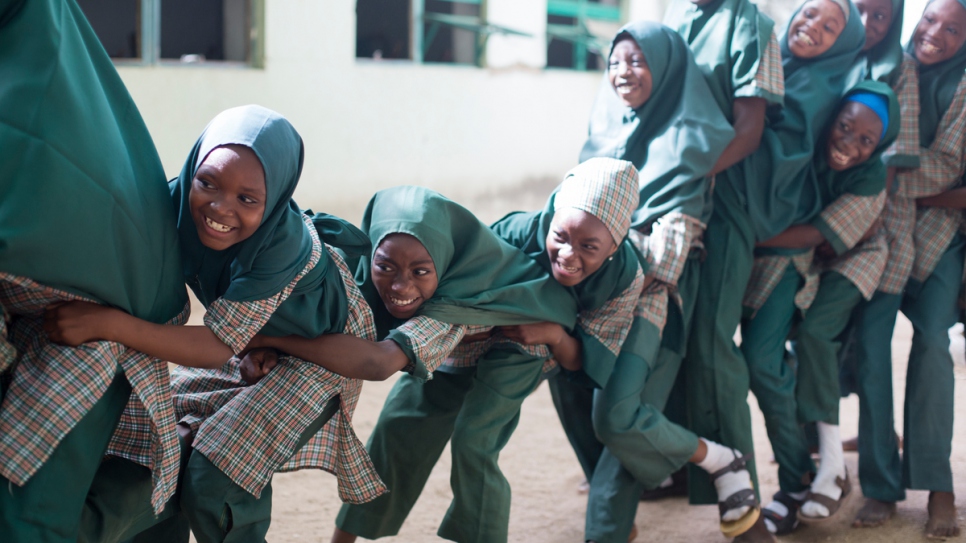 Students of Future Prowess Islamic Foundation School 1 enjoy some exercise during break time.