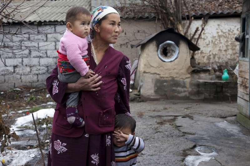 This stateless mother came to Kyrgyzstan from Tajikistan. Her children are also stateless as a result. Without papers proving her nationality, she cannot receive badly needed social assistance.
