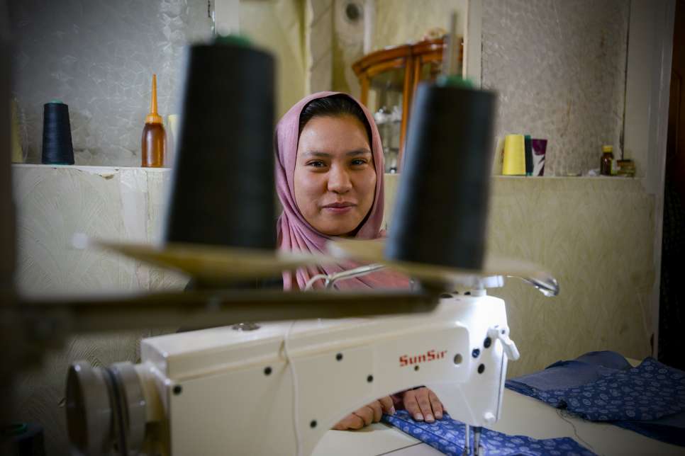 Iran, UNHCR livelihood project for Afghan refugees providing sewing machines for vulnerable families
