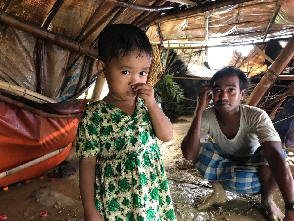 Bangladesh. Monsoons lash refugee settlements in Cox's Bazar district