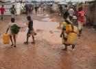 Displaced persons in settlements sights are fighting the rain.