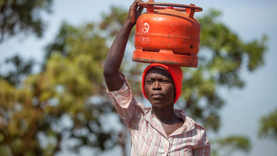 Burundian refugee Stella, 27, was beaten while collecting firewood.