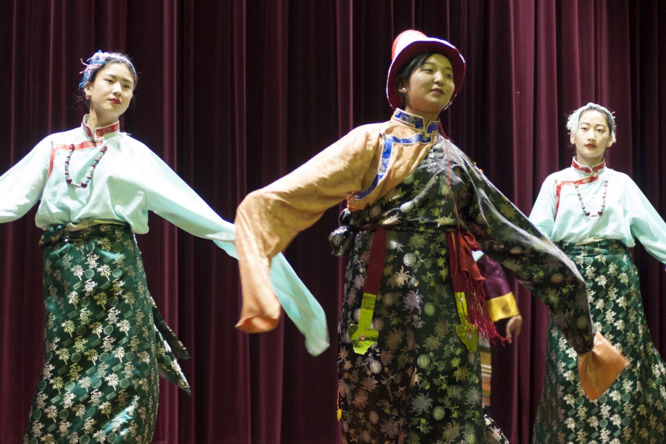 ACT Tibetan Community perform 'Sungsoom Ghi Zhedrin' dance demonstrates the kinship and the unity of the people from the three provinces Dotoe, Domey and U-Tsang,