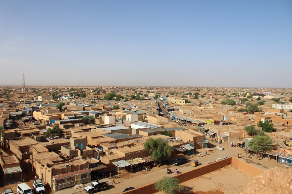 Niger. Bird's eye view of the town of Agadez - the "cross roads of migration" in West Africa