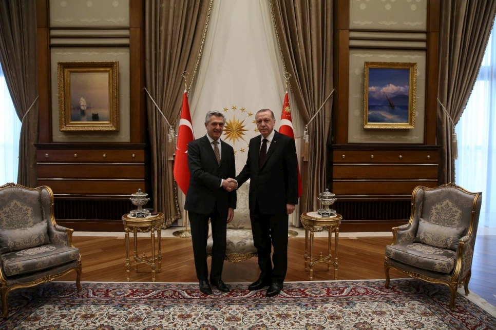 Turkey. UN High Commissioner for Refugees meets Turkish President Recep Tayyip Erdoğan