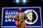 Prestation de Rokia Traoré, chanteuse et auteure-compositeur malienne, à la cérémonie 2014 de remise de la distinction Nansen pour les réfugiés. 