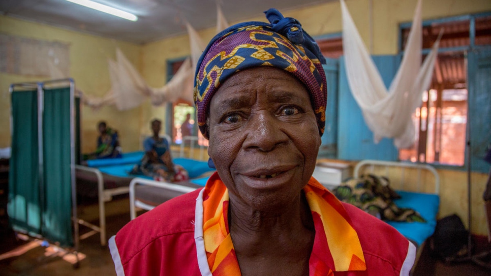 Ebinda Nyota, 62, escaped war in the DRC and now works at the hospital.