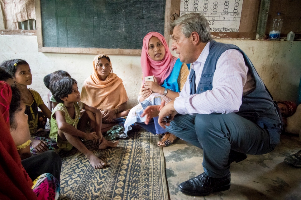 Bangladesh. UNHCR High Commissioner for Refugees Filippo Grandi visits Rohingya at Kutupalong Refugee Camp