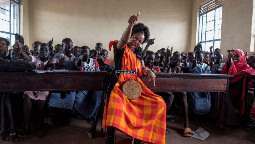 Popular South African actress and model Nomzamo Mbatha visits Kenya in support of refugees