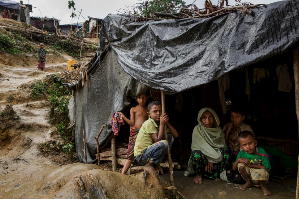 Bangladesh. After traumatic flight Rohingya refugees adjust to life in camps