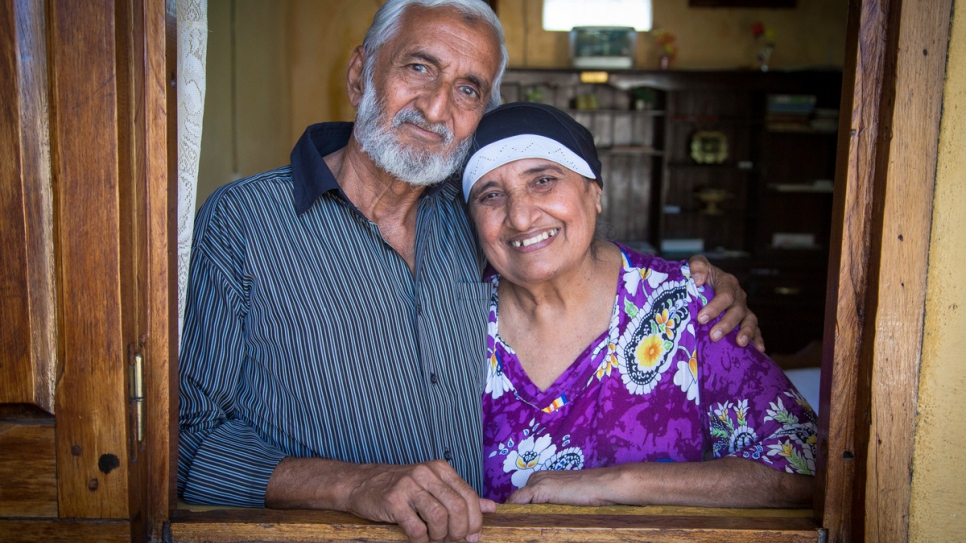 Omar Hussein and his wife Fatimabay Jacob from Mahajanga, Madagascar. Their identity documents indicate their nationality to be "undefined".