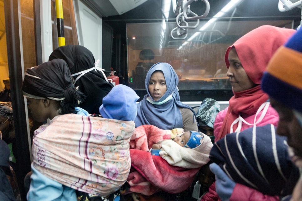 Italy. Vulnerable refugees evacuated straight from Libya to Italy. 22 December 2017