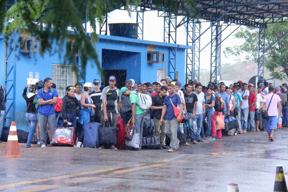 Brazil. Venezuelans waiting for registration in Pacaraima, Roraima