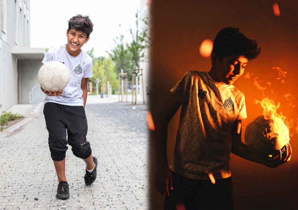 Germany. Shoaib from Afghanistan loves football which is the one constant in his life (The Dream Diaries)