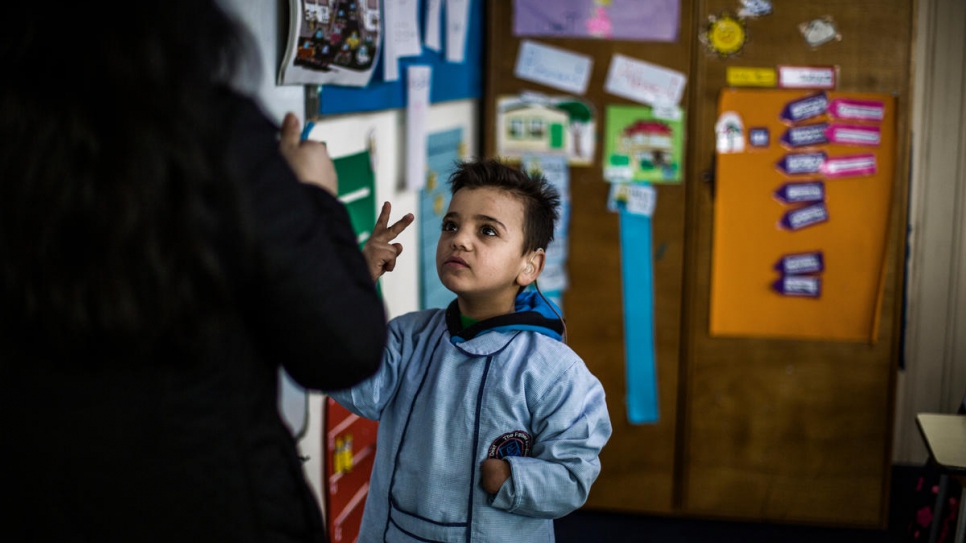 Mohammad attends lessons at the Father Andeweg Institute for the Deaf (FAID) on the outskirts of Beirut in Lebanon.