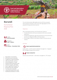 FAO: Burundi - Humanitarian Response Plan 2018 - Cover preview