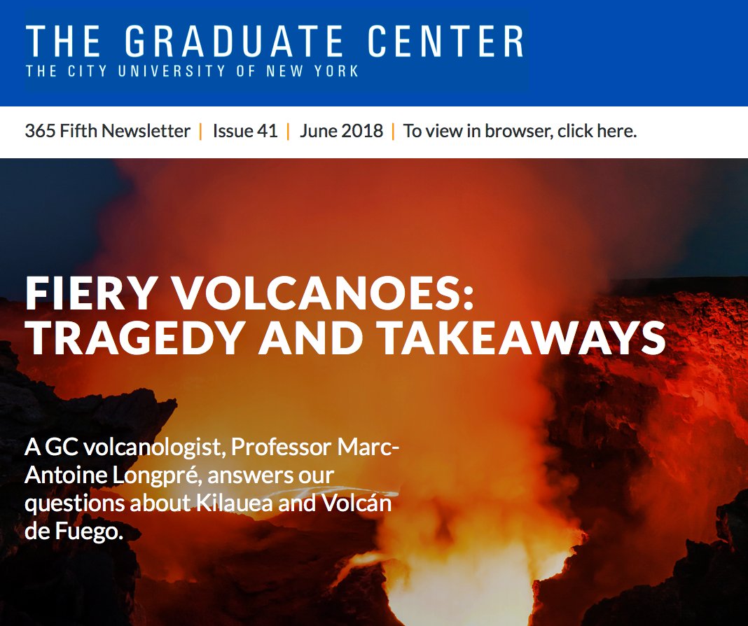 Image of the June issue of 365 Fifth e-newsletter, featuring a volcanic eruption.