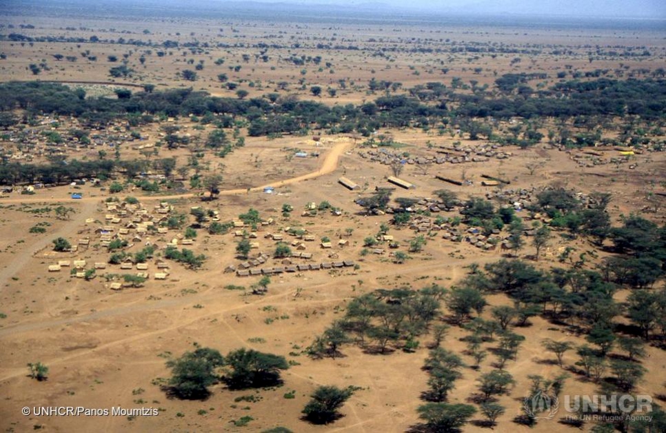 Kakuma refugee camp in Kenya photographed for the air in 1993.