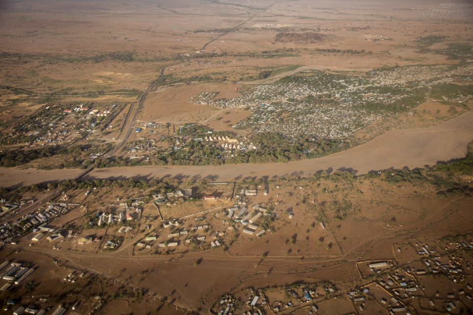 Kakuma refugee camp in Kenya photographed for the air in 2018.