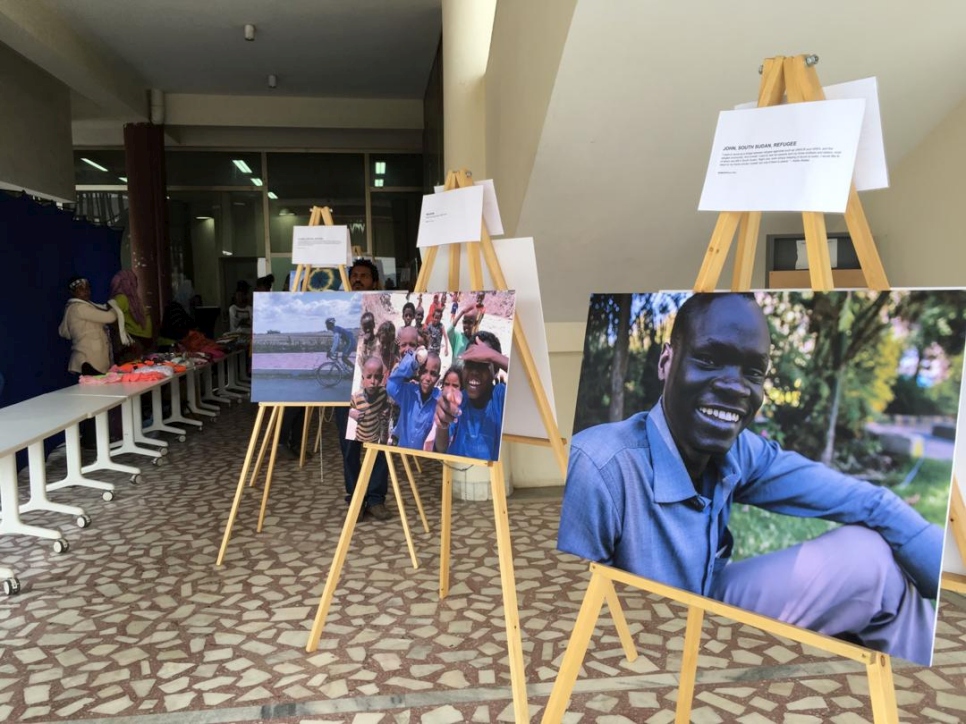 A photo exhibition by refugees and other artists in Addis Ababa, Ethiopia, was organized to showcase art work and portraits.