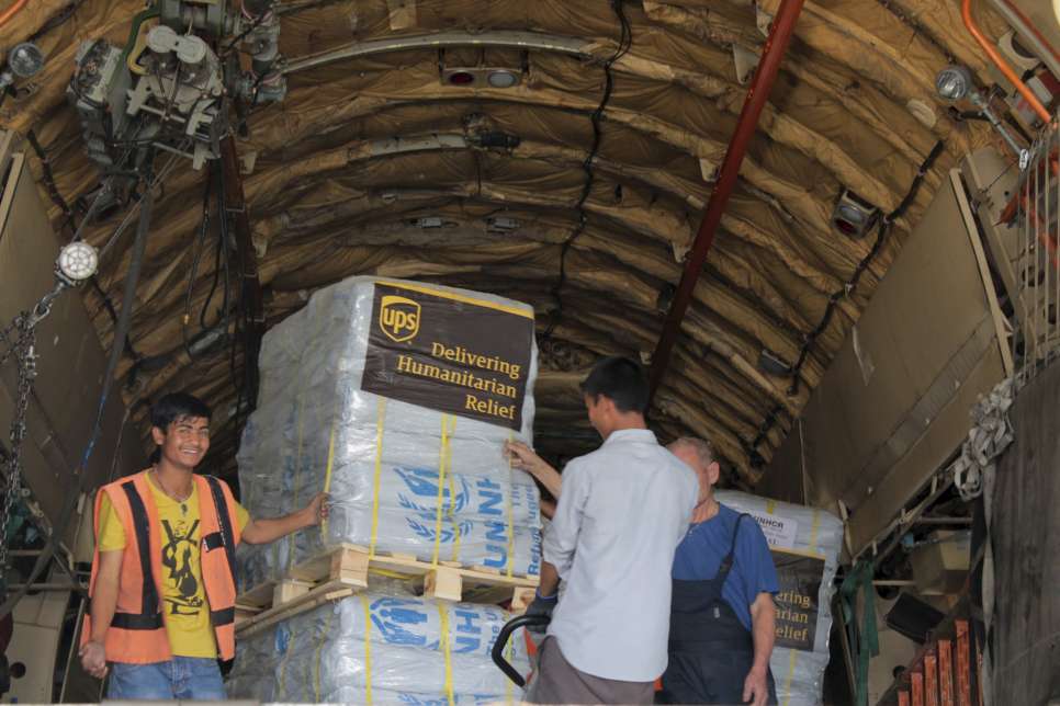 Nepal / Earthquake aftermath / The arrival and off-loading of the UPS air cargo at Kathmandu airport / UNHCR / Deepesh Das Shrestha / May 2015