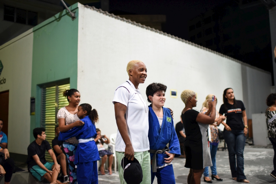 Brazil. A Congolese judoka inspires young kids