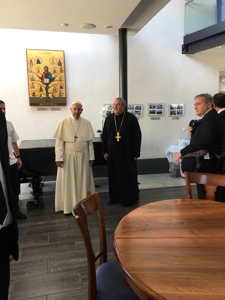 Pope at the ecumenical institute of #Bossey #popefrancis #wcc #wcc70
