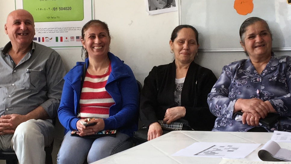 Les réfugiés iraquiens au Liban accueillis dans un centre de jour de l'organisation caritative Caritas à Beyrouth. 