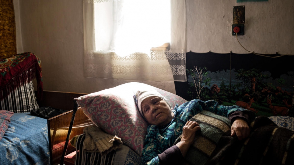 Svetlana Shuko parvient à peine à quitter son lit et a de grandes difficultés à percevoir sa pension. 