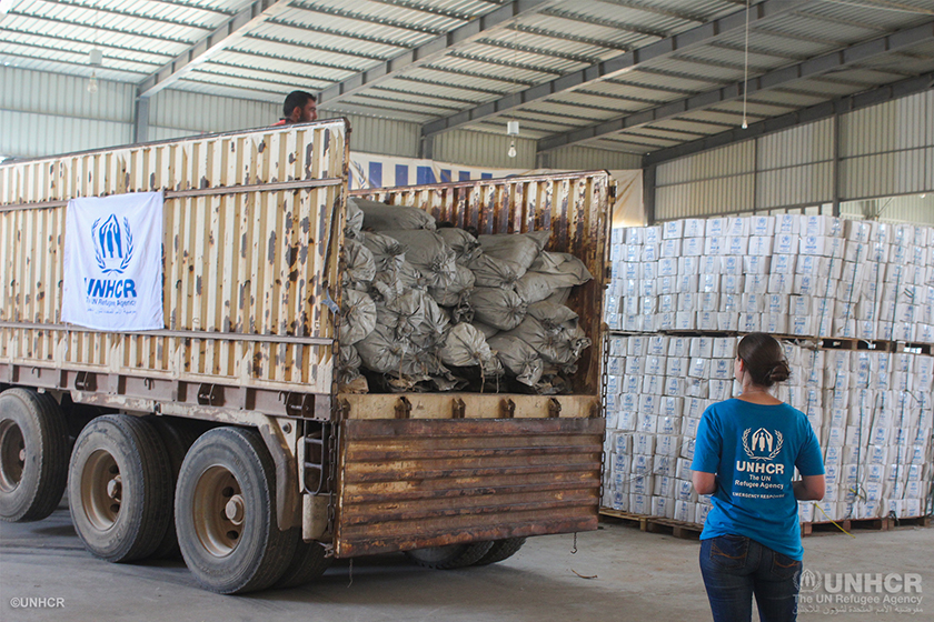 UNHCR delivered the first humanitarian convoy by road to Al Hassakeh