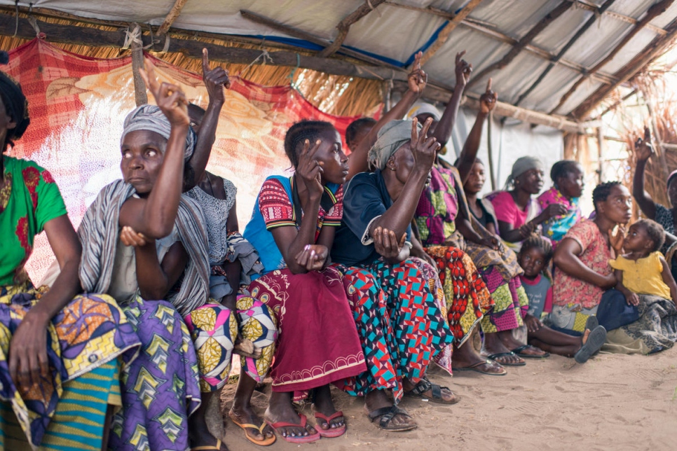 Democratic Republic of the Congo. IDP woman talking about their abducted children