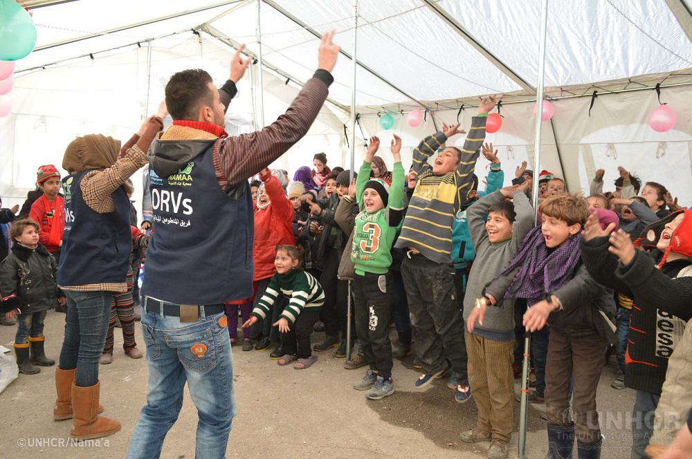 Young Syrian displaced children from East Aleppo enjoy recreational activities