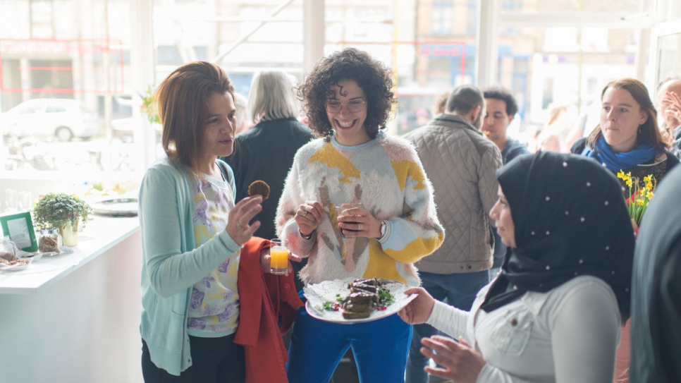 Yara Al Adib at the launch of her catering company's first kitchen in Antwerp, Belgium