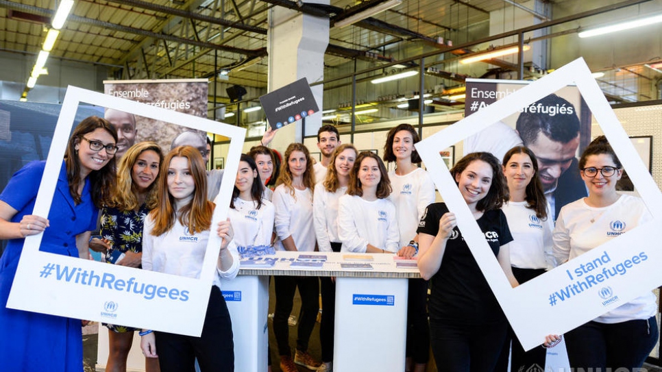 Le HCR France a organisé plusieurs activités de sensibilisation à la situation des réfugiés à Ground Control à Paris afin de célébrer la Journée mondiale du réfugié le 20 juin 2018.
