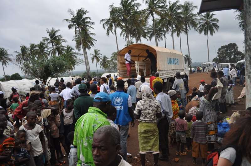 Ivorian refugees moving from the Liberian border area to Little Wlebo refugee camp in Maryland county, Liberia.