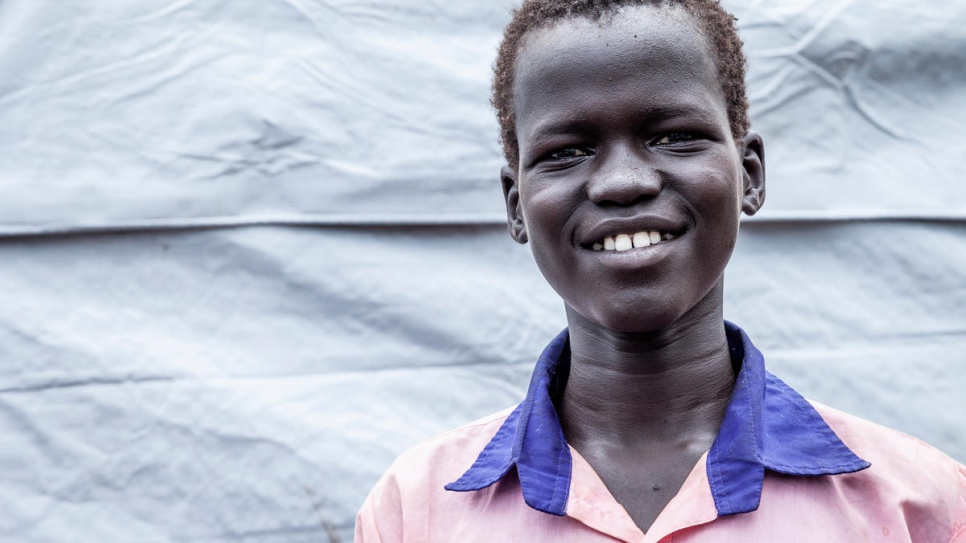 Nineteen-year-old Dinai But But Ruach fled South Sudan last year and found a new home in Gure Shombola, Ethiopia. 