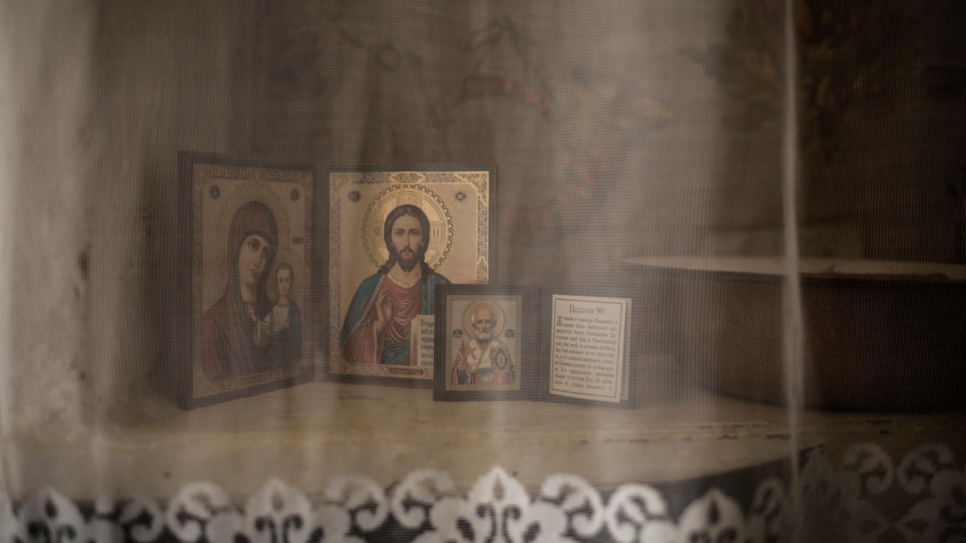 Inside Svetlana's house which is perched on a small hill that overlooks the town. 