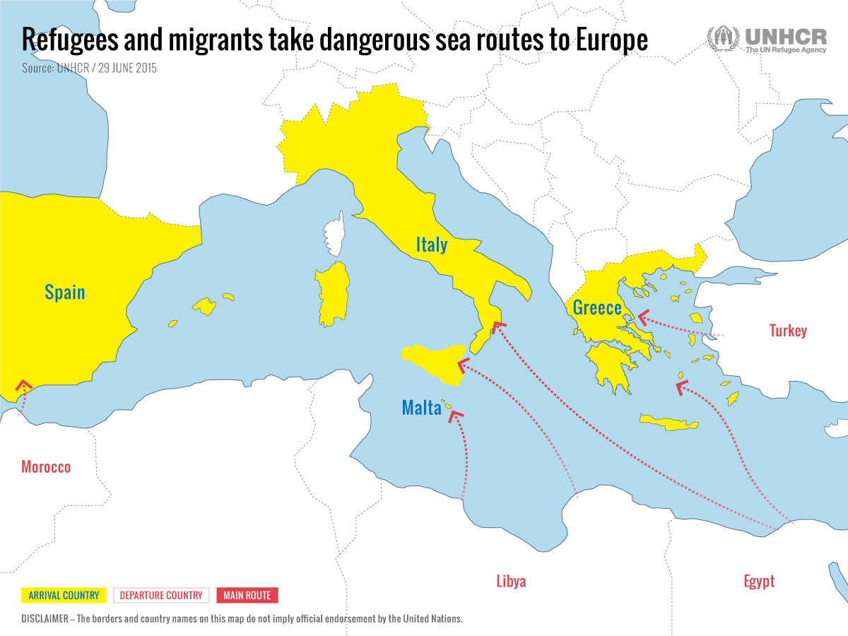 Vidusjūras krīze 2015. gada sešos mēnešos: augstākais pieredzētais bēgļu un migrantu skaits