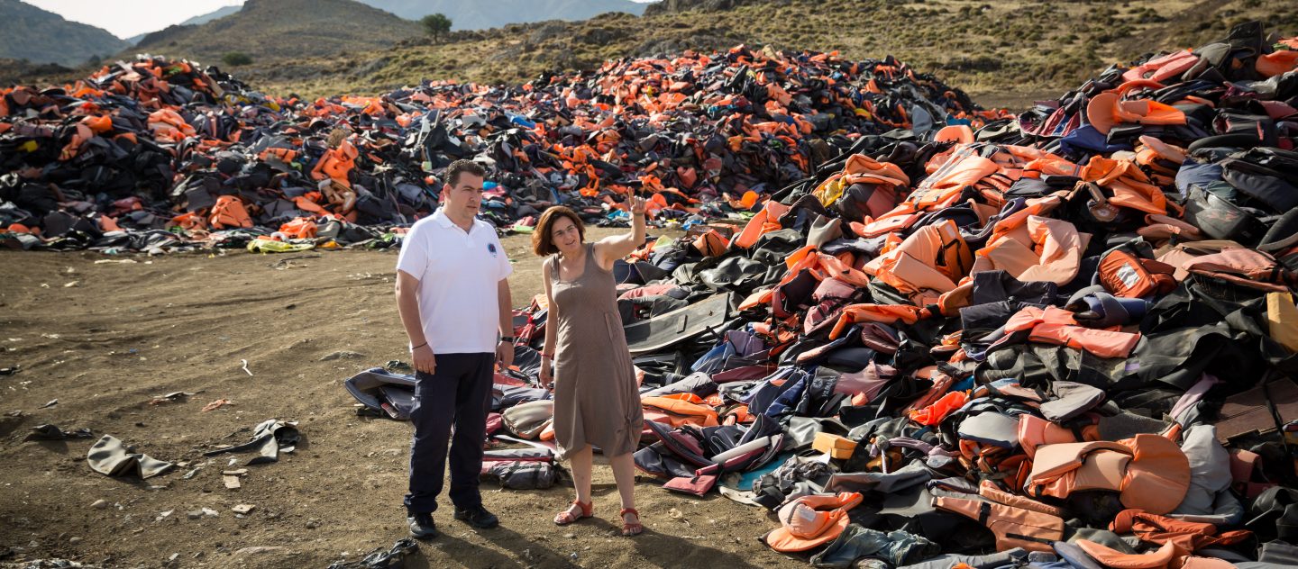 Greece. Winners of UNHCR’s Nansen Award 2016, Efi Latsoudi and Konstantinos Mitragas