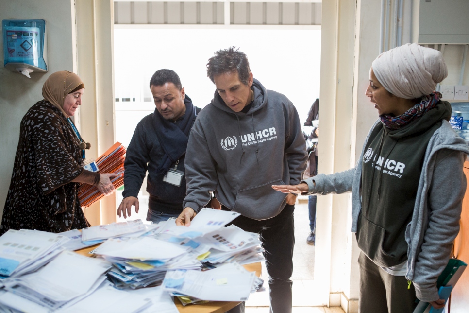 Ben visits the UNHCR Khalda Registration Centre in Amman. This refugee registration centre is the biggest in the Middle East with capacity to process 3,000 refugees daily.